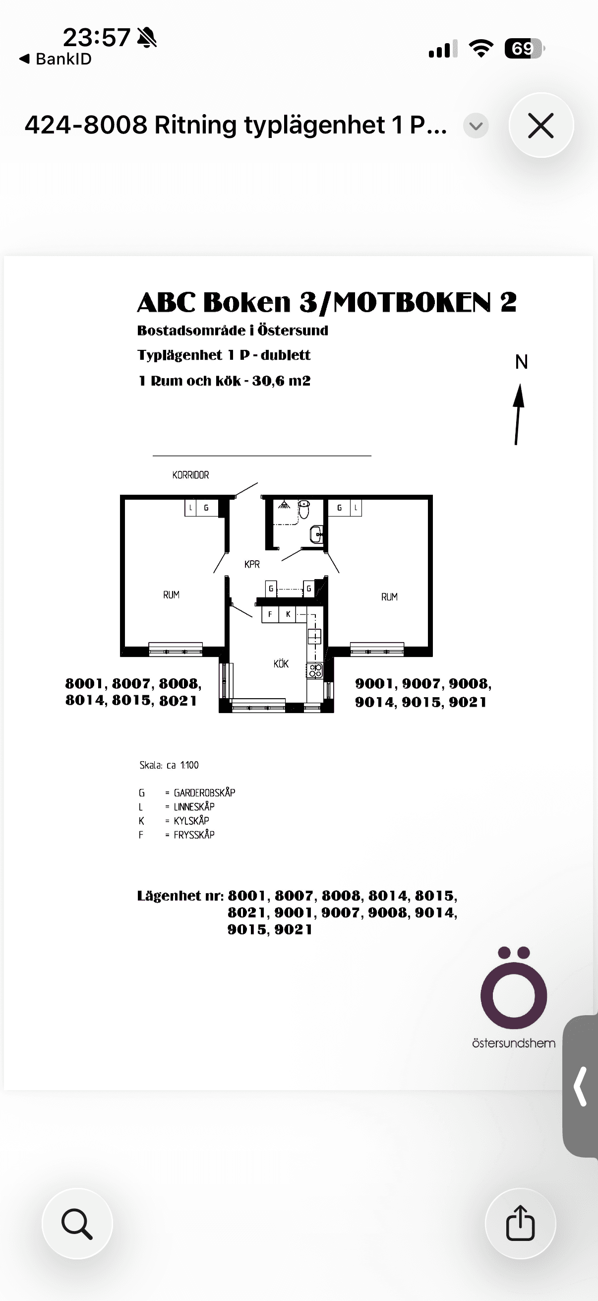 1-room apartment in Östersund, Södra Gröngatan - image 1